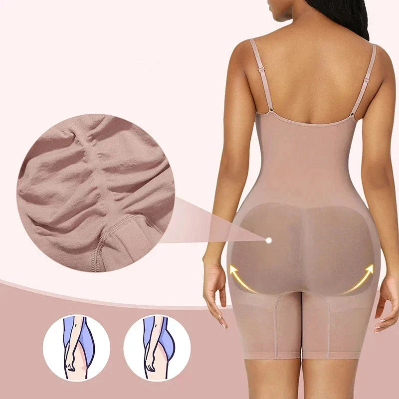 Faja Moldeadora Sin Costuras 3 en 1 – Levanta Glúteos, Adelgaza Cintura y Corrector de Postura